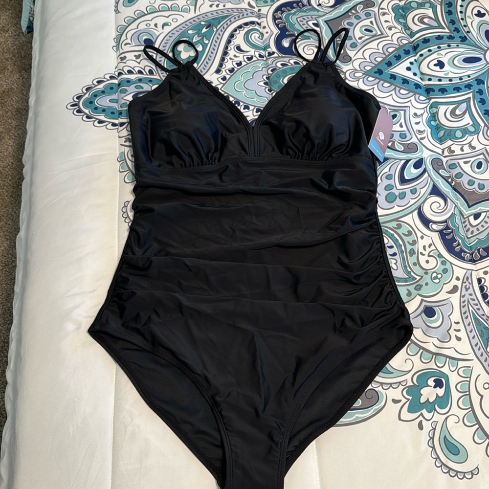 ☀️NWT Smismivo One Piece Black double straps swimsuit XL